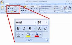 screenshot_home ribbon_font_formating