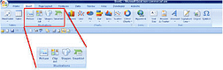 screenshot insert ribbon chart